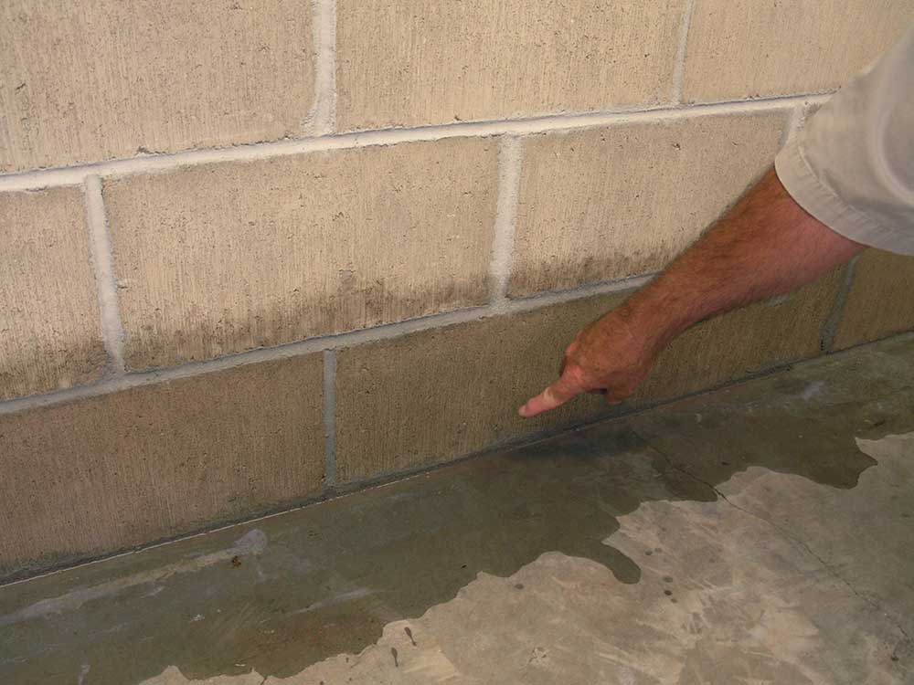 Concrete floor seepage